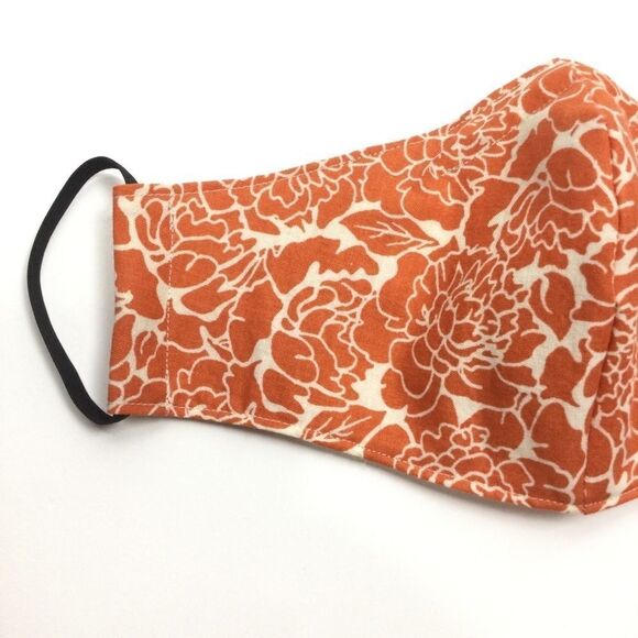 2/$15 - Flower Mask, Orange & Cream Rose Flower Face Mask, Filti Filter - Picture 5 of 15